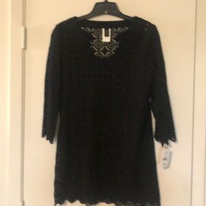 Laundry black lace top M